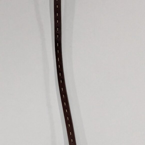 *3/$10* Pleather Skinny Belt with Stitching Brown Beige - Picture 3 of 3